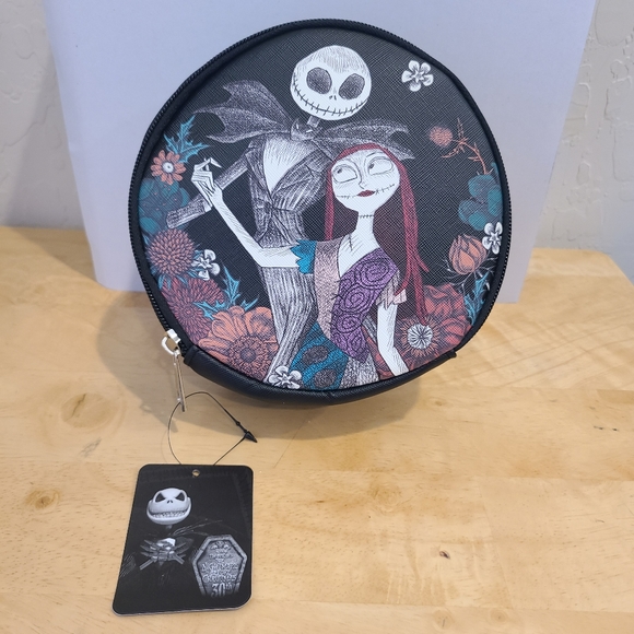 The Nightmare Before Christmas Floral Circle Makeup Bag - Picture 2 of 14